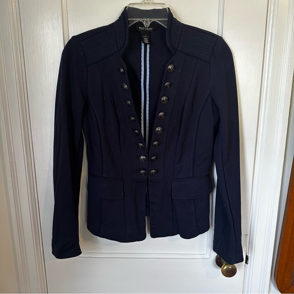White House Black Market Navy Buttoned Blazer - Picture 1 of 6